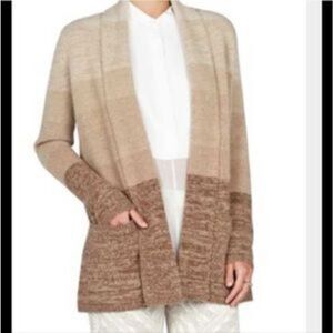 BCBGMaxAzria Cashmere Wool Tan Brown Knit Shawl Collar Cardigan SZ M
